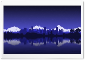 City Skyline Silhouette Ultra HD Wallpaper for 4K UHD Widescreen desktop, tablet & smartphone
