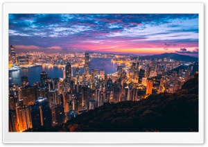 City, Skyscrapers, Lights Ultra HD Wallpaper for 4K UHD Widescreen desktop, tablet & smartphone