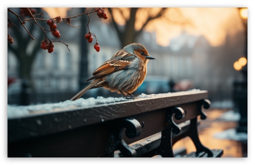 City Sparrow Bird, Winter UltraHD Wallpaper for UHD 16:9 ; HD 16:9 ; UltraWide 21:9 24:10 ; Widescreen 16:10 5:3 ; Fullscreen 4:3 5:4 3:2 ; Tablet 1:1 ; Mobile 9:16 9:19.5 9:20 9:21 10:16 2:3 3:5 3:4 ;