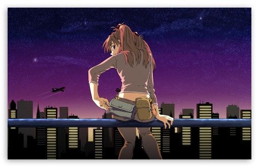 Lovely anime cityscape stock illustration. Illustration of halloween -  269555004