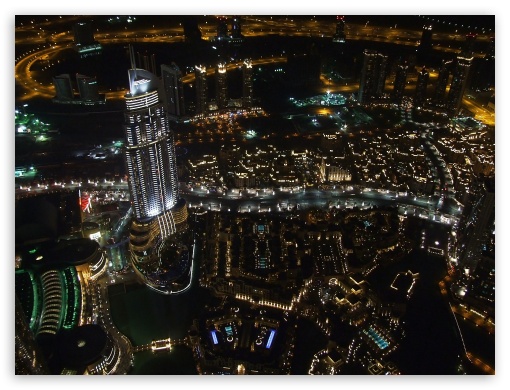 Cityscape Night View of Dubai UltraHD Wallpaper for Standard 4:3 Fullscreen UXGA XGA SVGA ; iPad 1/2/Mini ; Mobile 4:3 - UXGA XGA SVGA ;