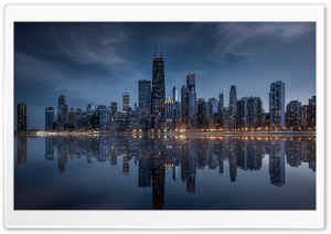 Cityscape Reflections at Twilight Ultra HD Wallpaper for 4K UHD Widescreen Desktop, Lockscreen, Screensaver, TV, Tablet, Smartphone