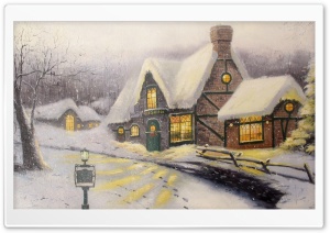Classic Winter Painting Ultra HD Wallpaper for 4K UHD Widescreen desktop, tablet & smartphone