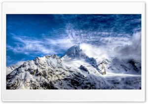 Clear Sky Over Snowy Mountains Ultra HD Wallpaper for 4K UHD Widescreen Desktop, Lockscreen, Screensaver, TV, Tablet, Smartphone