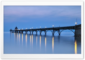 Clevedon Pier at Dusk Ultra HD Wallpaper for 4K UHD Widescreen desktop, tablet & smartphone