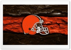 Cleveland Browns Wooden Logo 4K UHD Wallpaper for Widescreen and UltraWide Desktop, UltraHD TV, Smartphone, Tablet