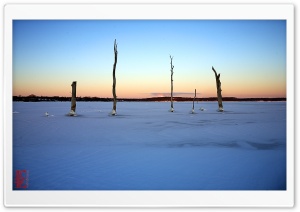 Clinton Lake Frozen Photography Ultra HD Wallpaper for 4K UHD Widescreen desktop, tablet & smartphone