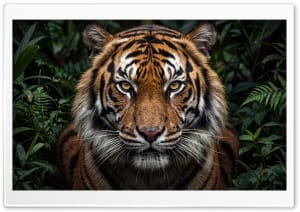 Close-Up Wildlife Portrait of a Stalking Tiger 4K UHD Wallpaper for Widescreen and UltraWide Desktop, UltraHD TV, Smartphone, Tablet