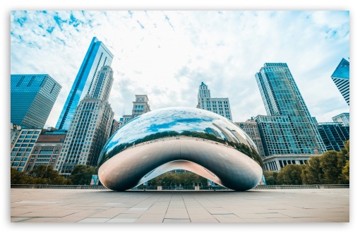 Cloud Gate, The Bean Sculpture, Chicago, Illinois, USA UltraHD Wallpaper for UHD 16:9 ; HD 16:9 ; UltraWide 21:9 24:10 32:9 32:10 ; Widescreen 16:10 5:3 ; Fullscreen 4:3 5:4 3:2 ; Tablet 1:1 ; Mobile 3:4 ; Dual 16:10 5:3 16:9 4:3 5:4 3:2 ;