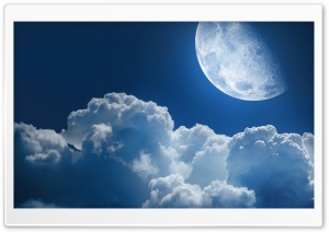 Clouds And Moon Ultra HD Wallpaper for 4K UHD Widescreen desktop, tablet & smartphone