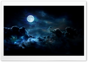 Clouds Nature Night Moon HD Ultra HD Wallpaper for 4K UHD Widescreen Desktop, Lockscreen, Screensaver, TV, Tablet, Smartphone