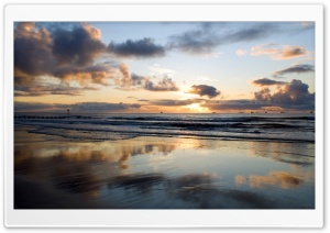 Clouds Reflecting Off The Beach Ultra HD Wallpaper for 4K UHD Widescreen desktop, tablet & smartphone