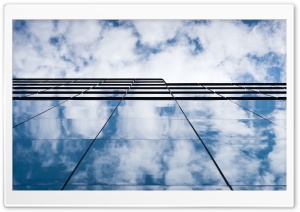Cloudy Blue Sky, Glass Building Ultra HD Wallpaper for 4K UHD Widescreen desktop, tablet & smartphone