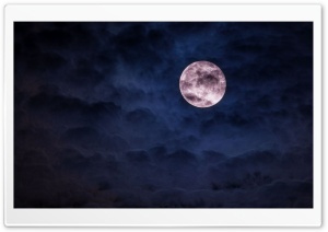 Cloudy Moon 4K UHD Wallpaper for Widescreen and UltraWide Desktop, UltraHD TV, Smartphone, Tablet