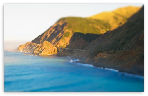 Coastal Road Tilt Shift UltraHD Wallpaper for HD 16:9 ; Widescreen 16:10 5:3 ; Fullscreen 4:3 5:4 3:2 ; Tablet 1:1 ; Mobile 3:5 3:4 ;