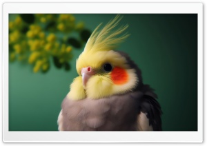 Cockatiel Parrot, Male, Portrait Art Ultra HD Wallpaper for 4K UHD Widescreen desktop, tablet & smartphone