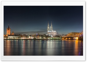Cologne at Night Ultra HD Wallpaper for 4K UHD Widescreen desktop, tablet & smartphone