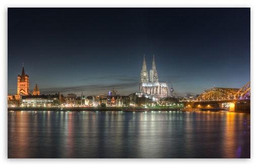 Cologne at Night UltraHD Wallpaper for HD 16:9 ; Widescreen 16:10 5:3 ; Fullscreen 4:3 5:4 3:2 ; Tablet 1:1 ; Mobile 3:5 3:4 ;