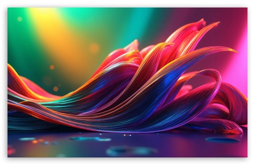 Colorful 3D Waves UltraHD Wallpaper for Widescreen 16:10 ;