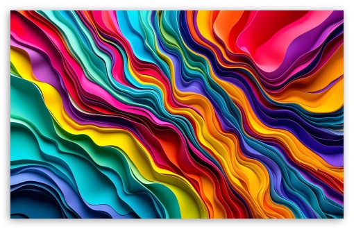 Colorful 3D Waves UltraHD Wallpaper for Widescreen 16:10 ;