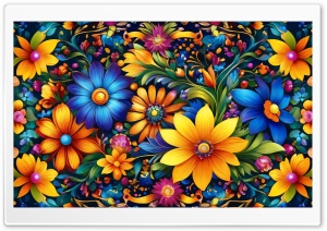 Colorful Abstract Flowers 4K UHD Wallpaper for Widescreen and UltraWide Desktop, UltraHD TV, Smartphone, Tablet