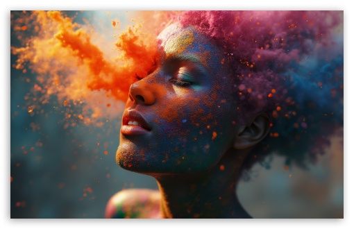 Colorful Dust Portrait Art UltraHD Wallpaper for UHD 16:9 ; HD 16:9 ; UltraWide 21:9 24:10 ; Widescreen 16:10 5:3 ; Fullscreen 4:3 5:4 3:2 ; Tablet 1:1 ; Mobile 9:16 9:19.5 9:20 9:21 10:16 2:3 3:5 3:4 ;