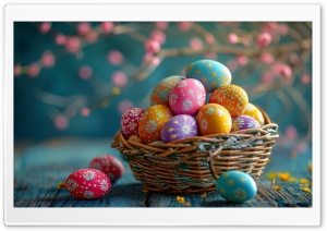 Colorful Easter Eggs Ultra HD Wallpaper for 4K UHD Widescreen Desktop, Lockscreen, Screensaver, TV, Tablet, Smartphone