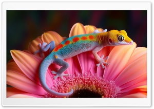 Colorful Gecko Lizard Ultra HD Wallpaper for 4K UHD Widescreen Desktop, Lockscreen, Screensaver, TV, Tablet, Smartphone