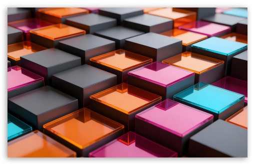 Colorful Glass Squares UltraHD Wallpaper for Widescreen 16:10 ;