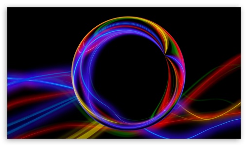 Colorful Neon Reflection Sphere UltraHD Wallpaper for UHD 16:9 ; HD 16:9 ;