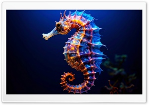 Colorful Seahorse, Macro, Aesthetic, Underwater 4K UHD Wallpaper for Widescreen and UltraWide Desktop, UltraHD TV, Smartphone, Tablet