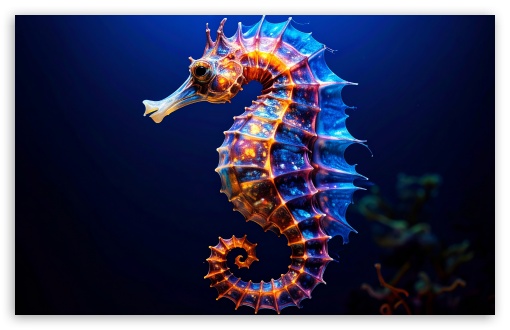 Colorful Seahorse, Macro, Aesthetic, Underwater UltraHD Wallpaper for UHD 16:9 ; HD 16:9 ; Widescreen 16:10 5:3 ; Fullscreen 4:3 5:4 3:2 ; Tablet 1:1 ; Mobile 3:4 ;