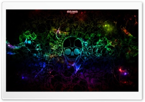 Colorful Skulls Black Ultra HD Wallpaper for 4K UHD Widescreen desktop, tablet & smartphone