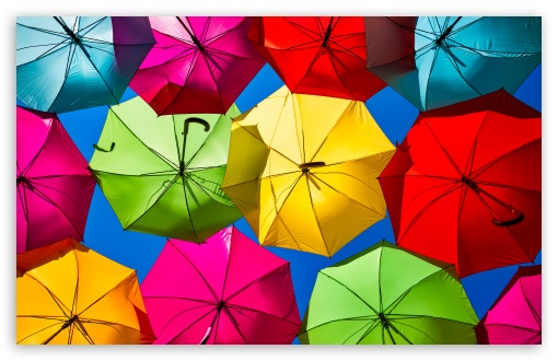 Colorful, Umbrellas, Sky, Floating, Street Art, Aesthetic, Cheerful, Whimsical UltraHD Wallpaper for UHD 16:9 ; HD 16:9 ; UltraWide 21:9 24:10 32:9 32:10 ; Widescreen 16:10 5:3 ; Fullscreen 4:3 5:4 3:2 ; Tablet 1:1 ; Mobile 9:16 9:19.5 9:20 9:21 9:22 10:16 2:3 3:5 3:4 ; Dual 16:10 5:3 16:9 4:3 5:4 3:2 ;