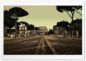 Colosseum Street, Rome, Italy Ultra HD Wallpaper for 4K UHD Widescreen desktop, tablet & smartphone