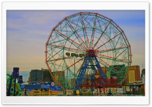 Coney Island Ferris Wheel Ultra HD Wallpaper for 4K UHD Widescreen desktop, tablet & smartphone