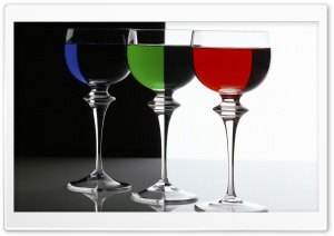 Contrasts In Rgb Three Glasses Filled With Blue Green And Red Liquids Ultra HD Wallpaper for 4K UHD Widescreen desktop, tablet & smartphone