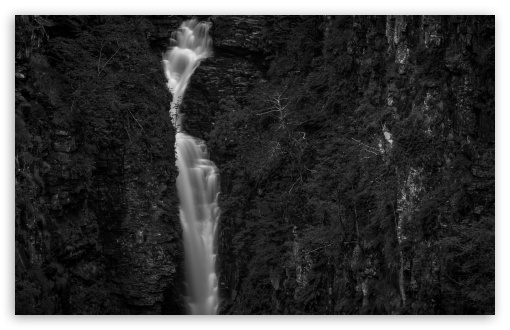 Corrieshalloch Gorge Waterfall Scotland Black and White UltraHD Wallpaper for UHD 16:9 ; HD 16:9 ; UltraWide 21:9 24:10 ; Widescreen 16:10 ; Fullscreen 3:2 ; Tablet 1:1 ; Mobile 9:16 9:19.5 9:20 9:21 9:22 ;