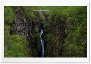 Corrieshalloch Gorge Waterfall Scotland Europe 4K UHD Wallpaper for Widescreen and UltraWide Desktop, UltraHD TV, Smartphone, Tablet