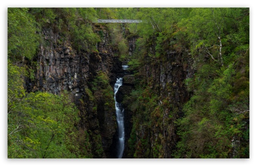 Corrieshalloch Gorge Waterfall Scotland Europe UltraHD Wallpaper for UHD 16:9 ; HD 16:9 ; UltraWide 21:9 24:10 32:9 32:10 ; Widescreen 16:10 ; Tablet 1:1 ; Mobile 9:16 9:19.5 9:20 9:21 9:22 ; Dual 16:10 16:9 ;