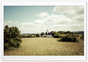 Country Church in a Rural Landscape Ultra HD Wallpaper for 4K UHD Widescreen desktop, tablet & smartphone