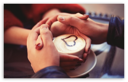 Couple Holding Hands At Coffee UltraHD Wallpaper for UHD 16:9 ; HD 16:9 ; Widescreen 16:10 5:3 ; Fullscreen 3:2 ;