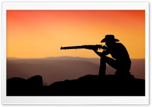 Cowboy Shooting In The Sunset Ultra HD Wallpaper for 4K UHD Widescreen desktop, tablet & smartphone