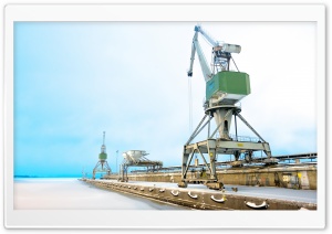 Cranes At Mussalo Harbour Ultra HD Wallpaper for 4K UHD Widescreen desktop, tablet & smartphone