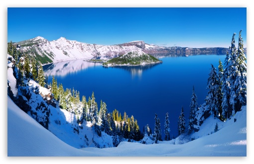 Crater Lake, Oregon, Winter UltraHD Wallpaper for UHD 16:9 ; HD 16:9 ; UltraWide 21:9 24:10 32:9 32:10 ; Widescreen 16:10 5:3 ; Fullscreen 4:3 5:4 3:2 ; Dual 16:10 5:3 16:9 4:3 5:4 3:2 ; Triple 16:10 5:3 16:9 4:3 5:4 3:2 ;