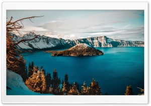 Crater Lake, Wizard Island Ultra HD Wallpaper for 4K UHD Widescreen desktop, tablet & smartphone