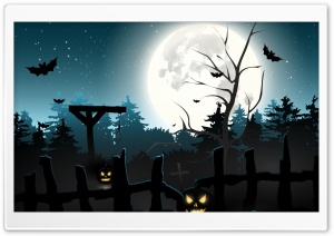 Creepy Full Moon Night Halloween Ultra HD Wallpaper for 4K UHD Widescreen desktop, tablet & smartphone