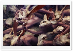 Creepy Rabbits Artwork Ultra HD Wallpaper for 4K UHD Widescreen desktop, tablet & smartphone