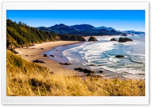 Crescent Beach and Cannon Beach, Oregon 4K UHD Wallpaper for Widescreen and UltraWide Desktop, UltraHD TV, Smartphone, Tablet