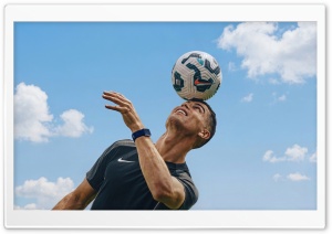 Cristiano Ronaldo with a Football 4K UHD Wallpaper for Widescreen and UltraWide Desktop, UltraHD TV, Smartphone, Tablet